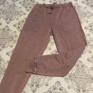 Easel Taupe Pink Starry Comfy Pants